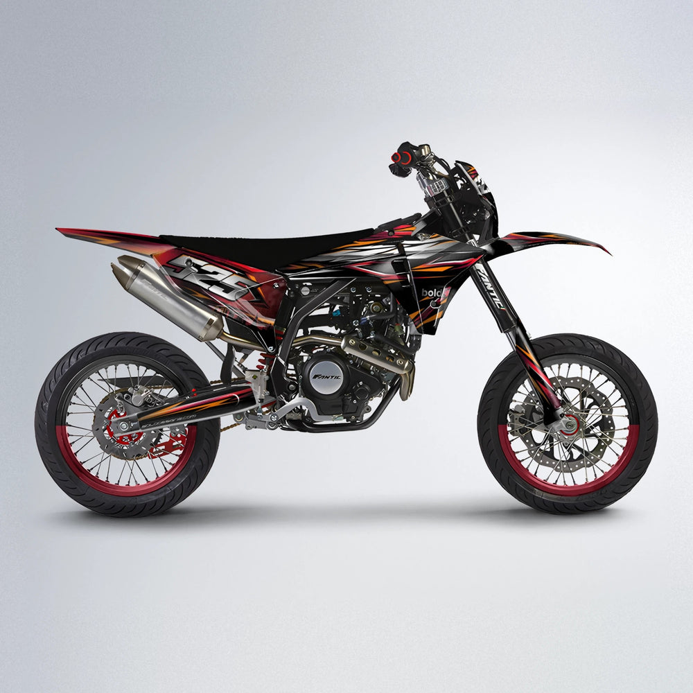 LIBERTY Fantic supermoto graphics kit in Black & Red