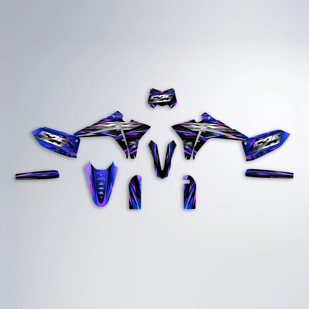 LIBERTY Fantic graphics kit parts layout in Blue