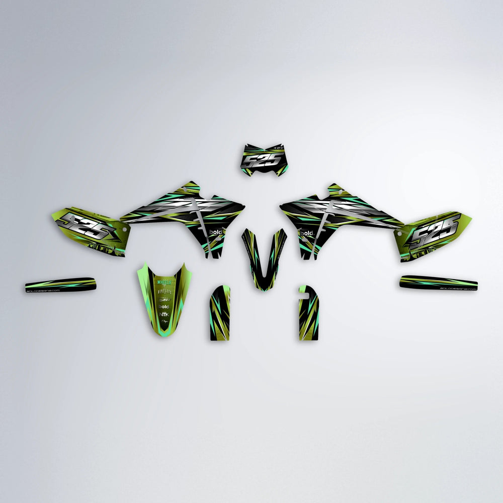 LIBERTY Fantic graphics kit parts layout in Olive