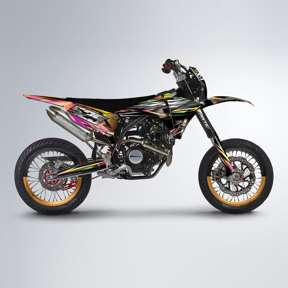 LIBERTY Fantic supermoto graphics kit in Pink & Yellow