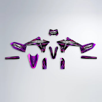 LIBERTY Fantic graphics kit parts layout in Purple