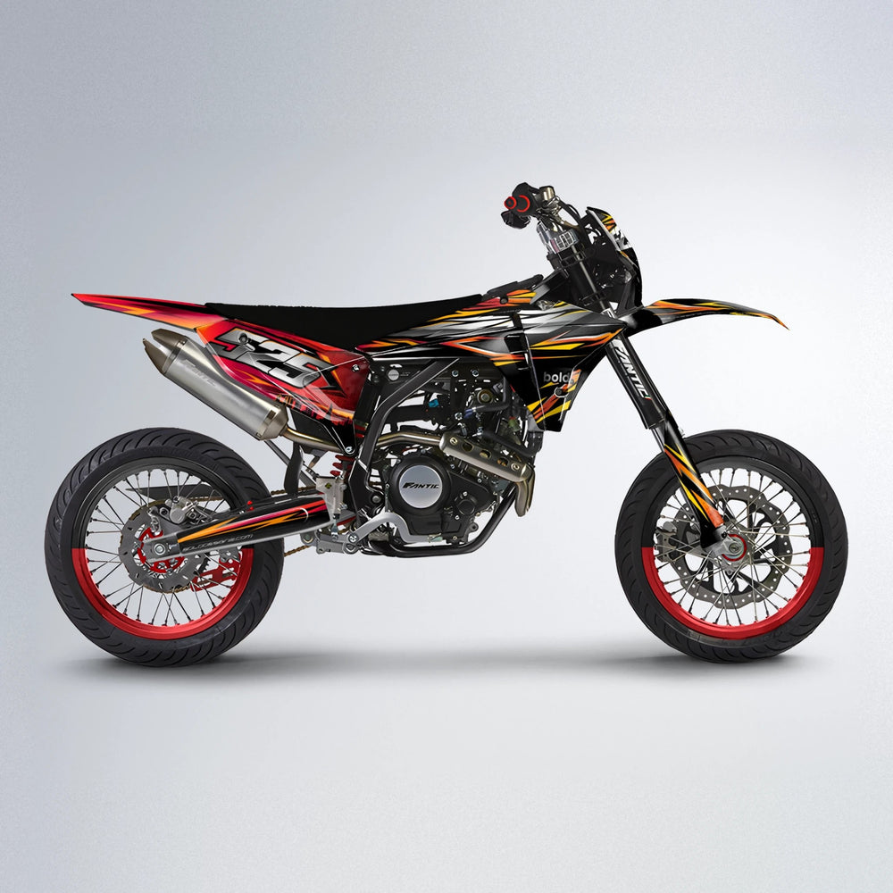 LIBERTY Fantic supermoto graphics kit in Red & Orange