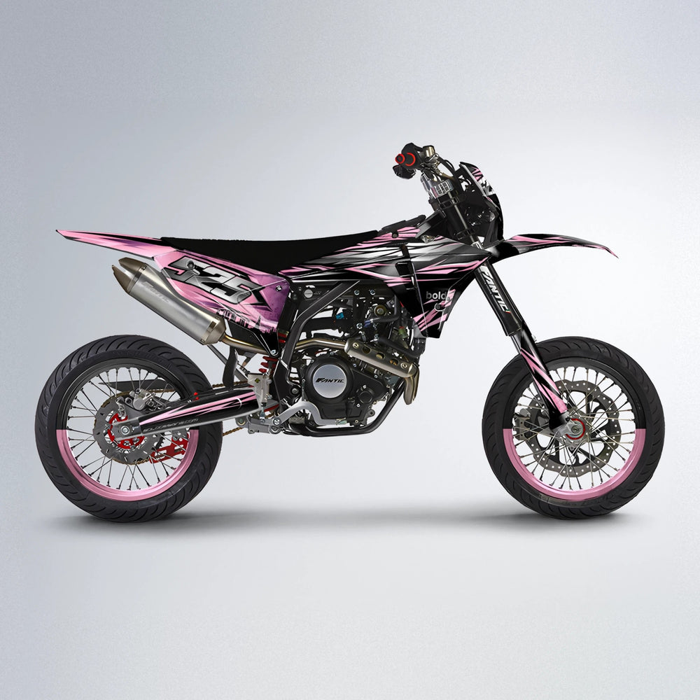 LIBERTY Fantic supermoto graphics kit in Sakura Pink