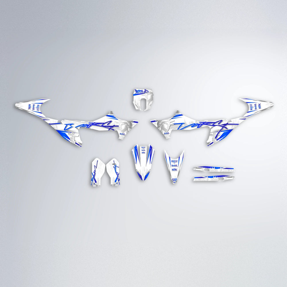 LIBERTY Stark Varg MX graphics kit parts layout in Blue