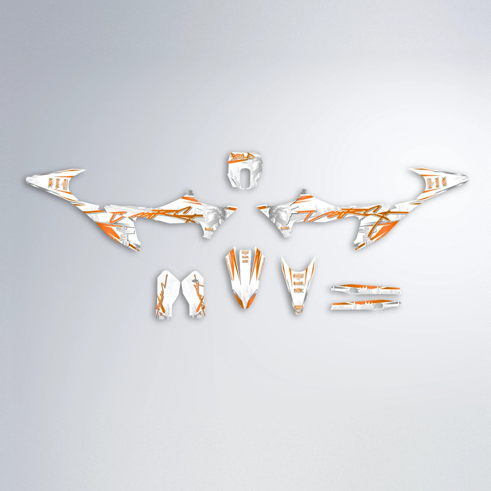 LIBERTY Stark Varg MX graphics kit parts layout in Orange