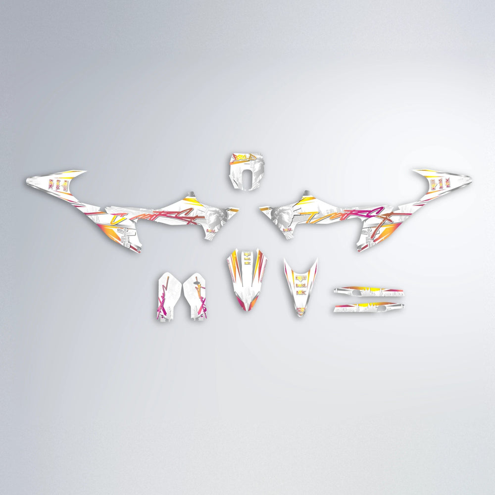LIBERTY Stark Varg MX graphics kit parts layout in Pink & Yellow