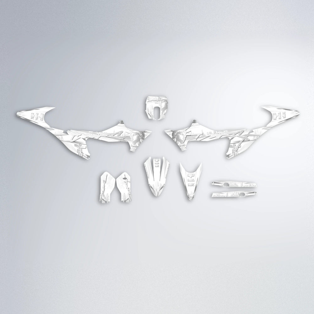 LIBERTY Stark Varg MX graphics kit parts layout in White