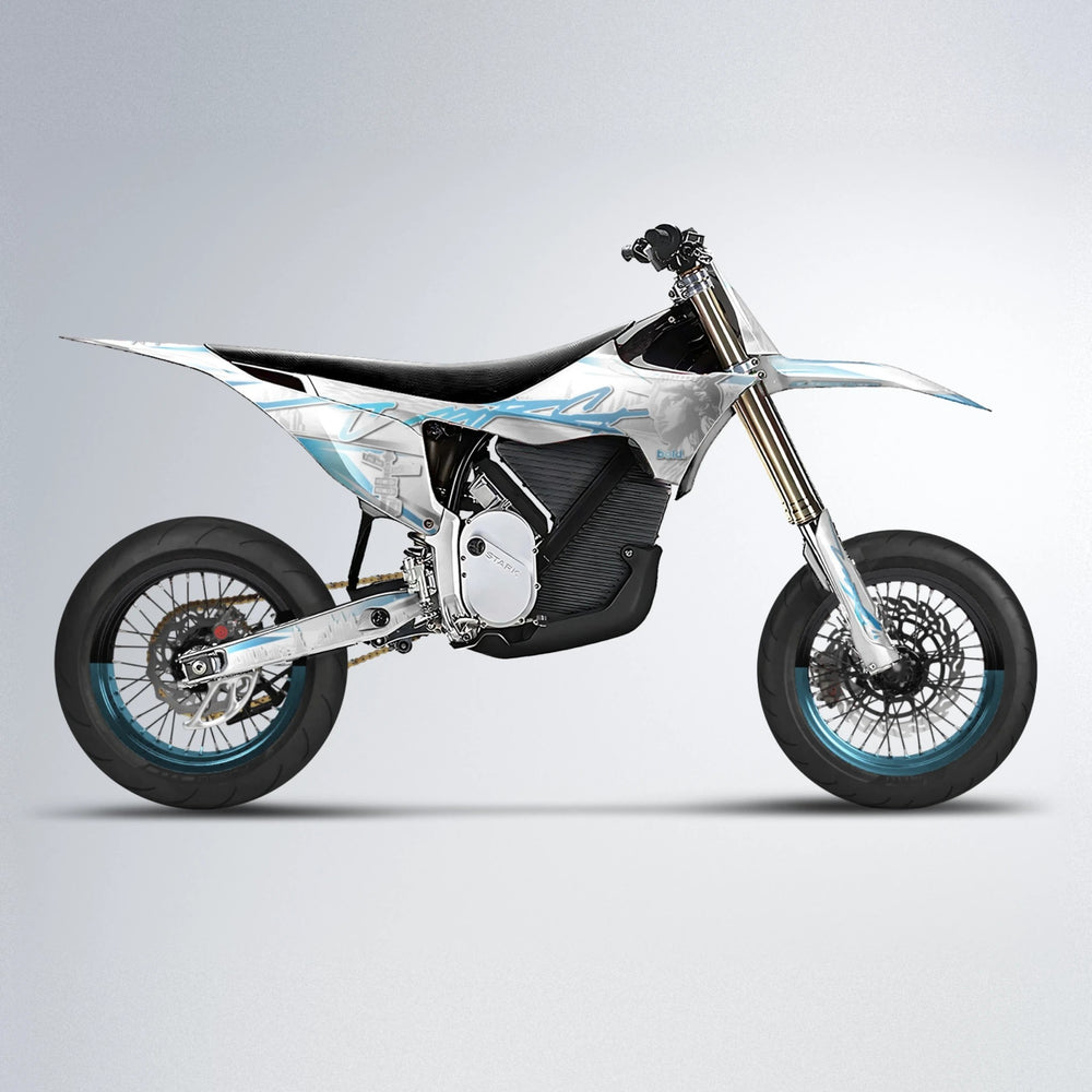 LIBERTY Stark Varg SM supermoto graphics kit in Light Blue & White
