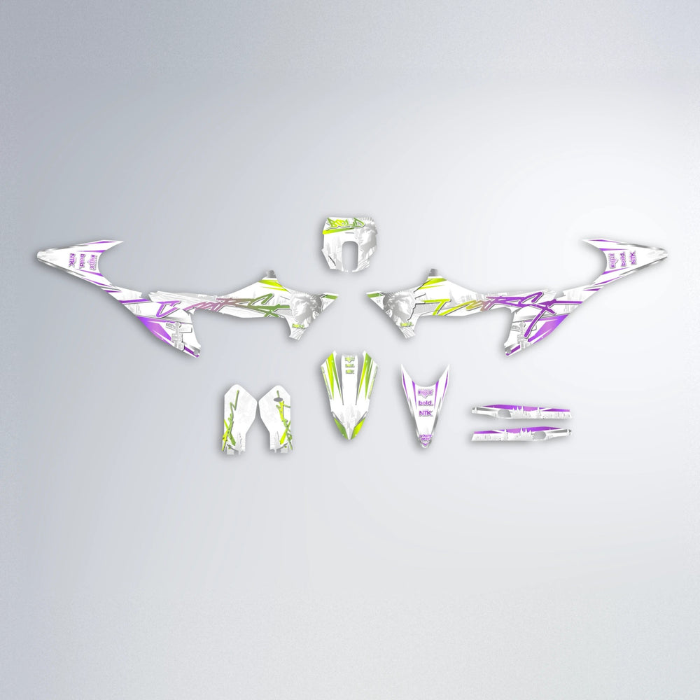 LIBERTY Stark Varg SM graphics kit parts layout in Purple & Yellow