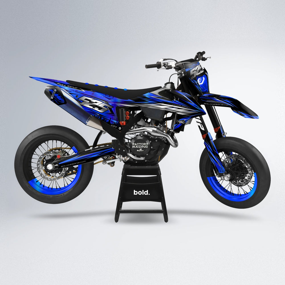 LIBERTY supermoto graphics kit in Blue Chrome