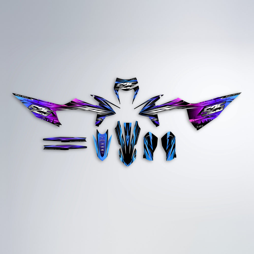 LIBERTY graphics kit parts layout in Blue Purple Fade