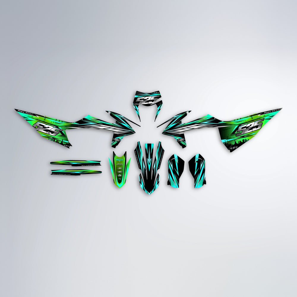 LIBERTY graphics kit parts layout in Cyan & Green
