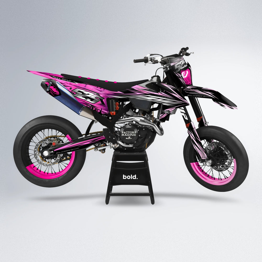 LIBERTY supermoto graphics kit in Flamingo