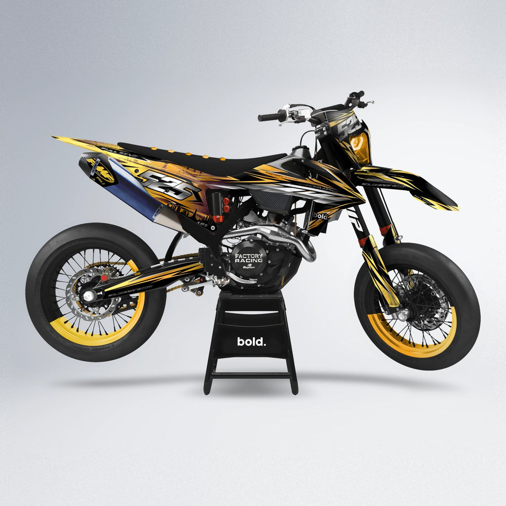 LIBERTY supermoto graphics kit in Gold Chrome