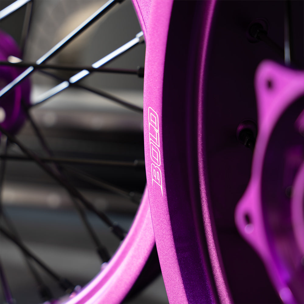 Purple Motorcycle Rims bold. FULL Purple - Supermoto Wheelset – Bolddesignz