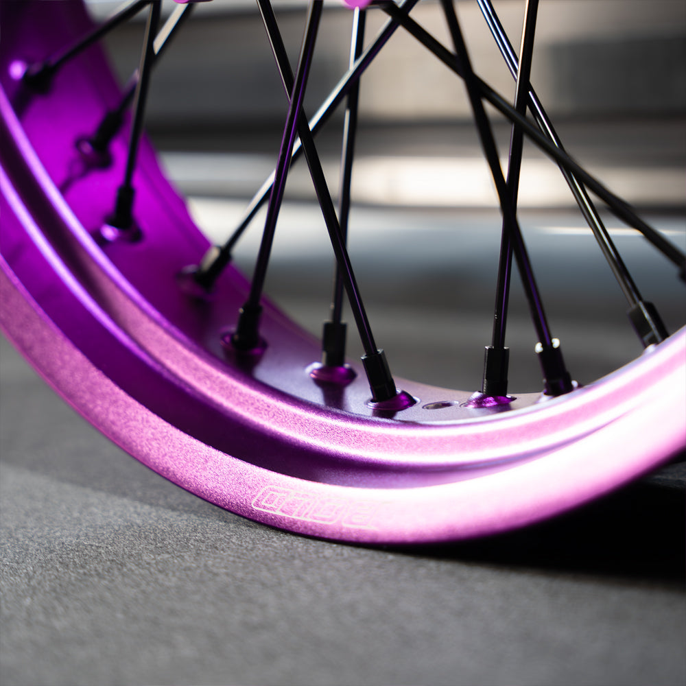 Purple Racing Wheels bold. FULL Purple - Supermoto Wheelset โ Bolddesignz