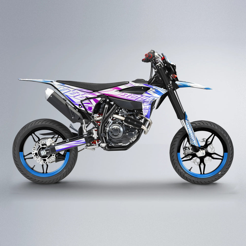 LINAAAROS Beta supermoto graphics kit in Blue Purple Fade