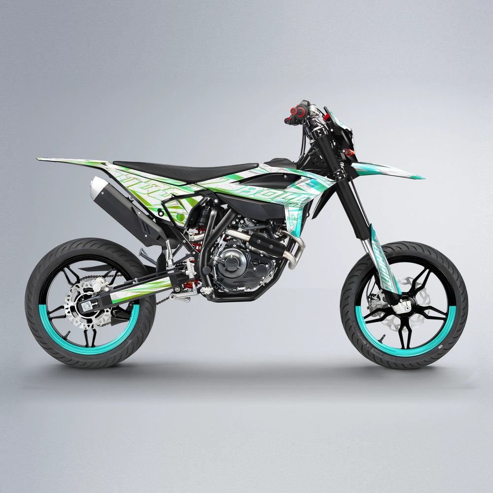 LINAAAROS Beta supermoto graphics kit in Cyan & Green