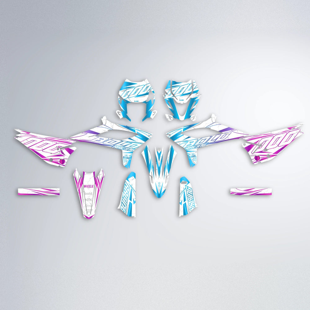 LINAAAROS Beta graphics kit parts layout in Pink & Light Blue