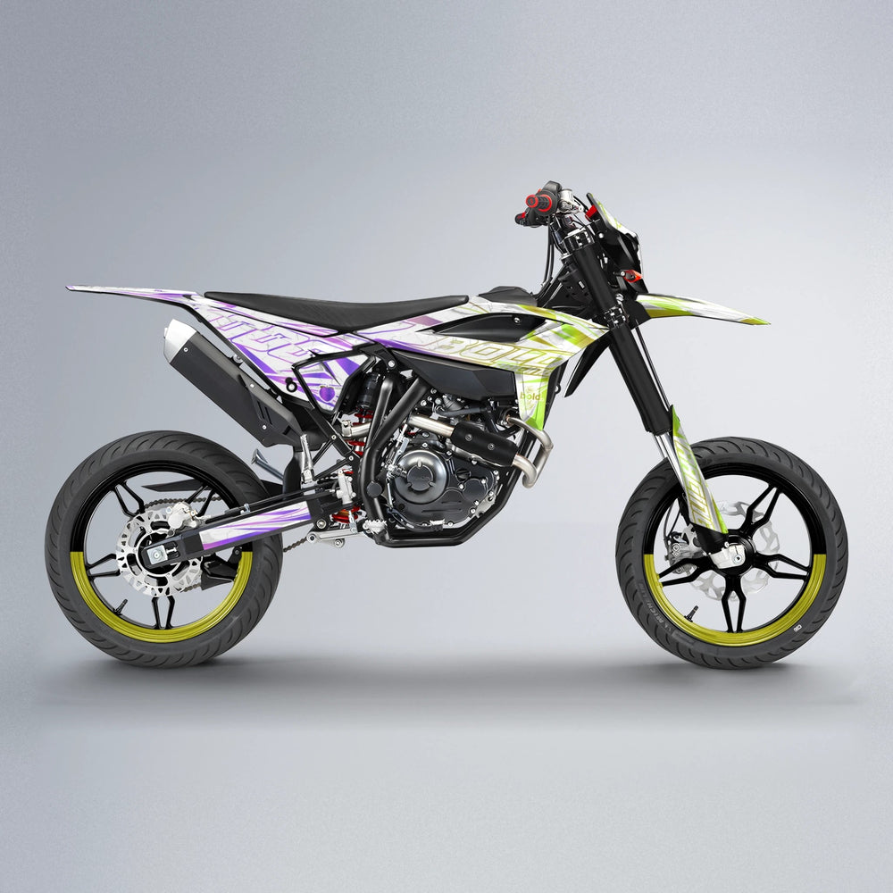 LINAAAROS Beta supermoto graphics kit in Purple & Yellow