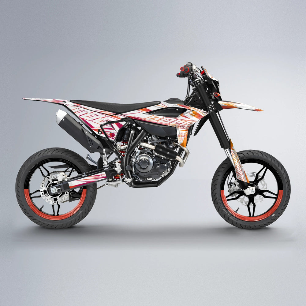 LINAAAROS Beta supermoto graphics kit in Red & Orange