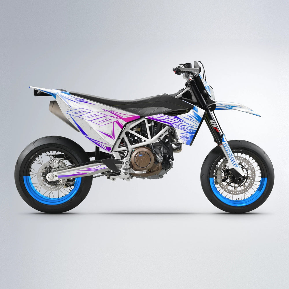 LINAAAROS Husqvarna 701 supermoto graphics kit in Blue Purple Fade