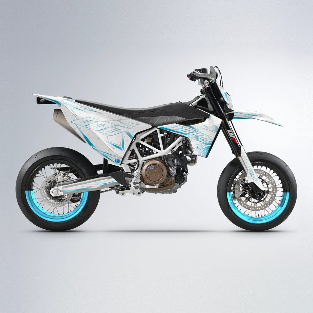 LINAAAROS Husqvarna 701 supermoto graphics kit in Light Blue & White