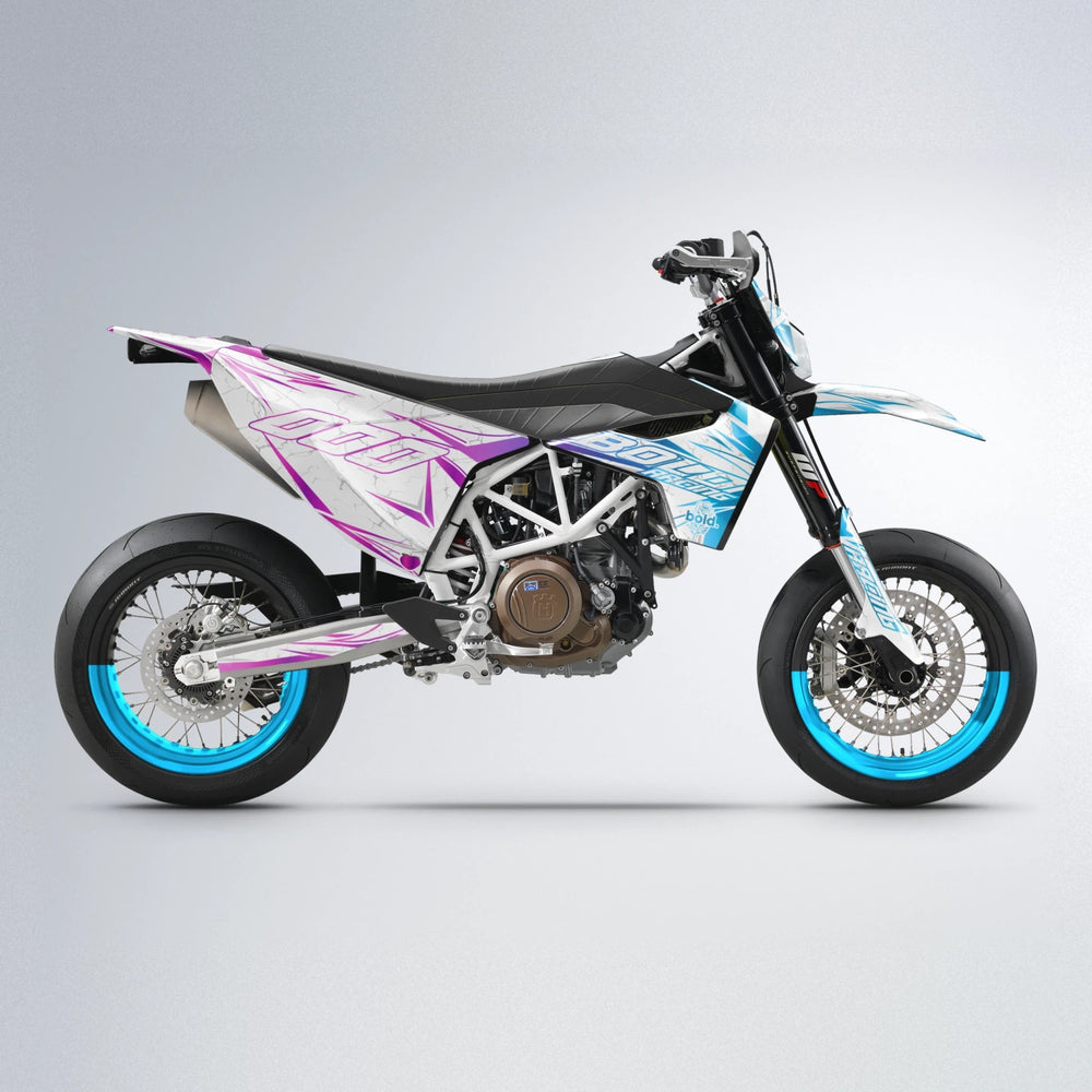 LINAAAROS Husqvarna 701 supermoto graphics kit in Pink & Light Blue
