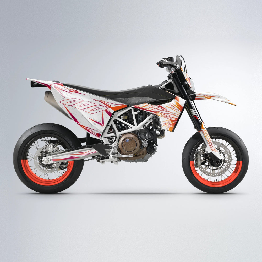 LINAAAROS Husqvarna 701 supermoto graphics kit in Red & Orange