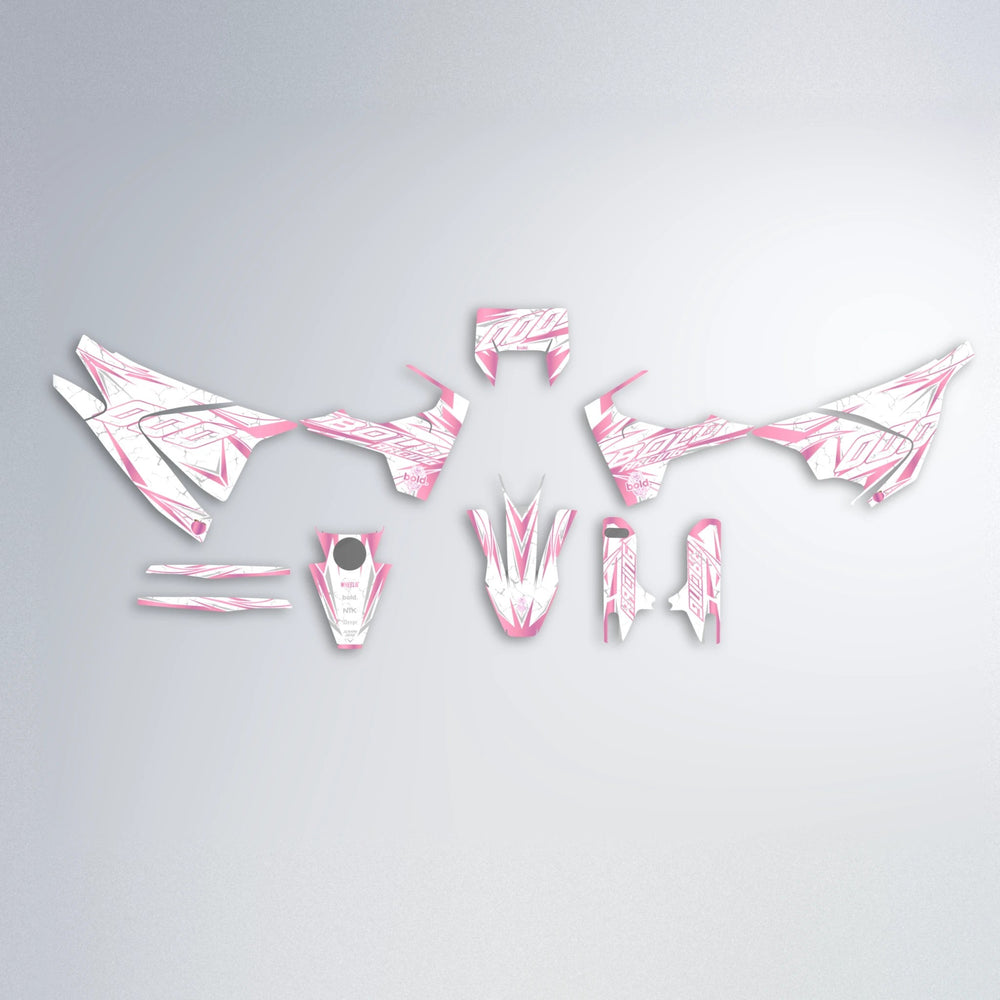 LINAAAROS Husqvarna 701 graphics kit parts layout in Sakura Pink