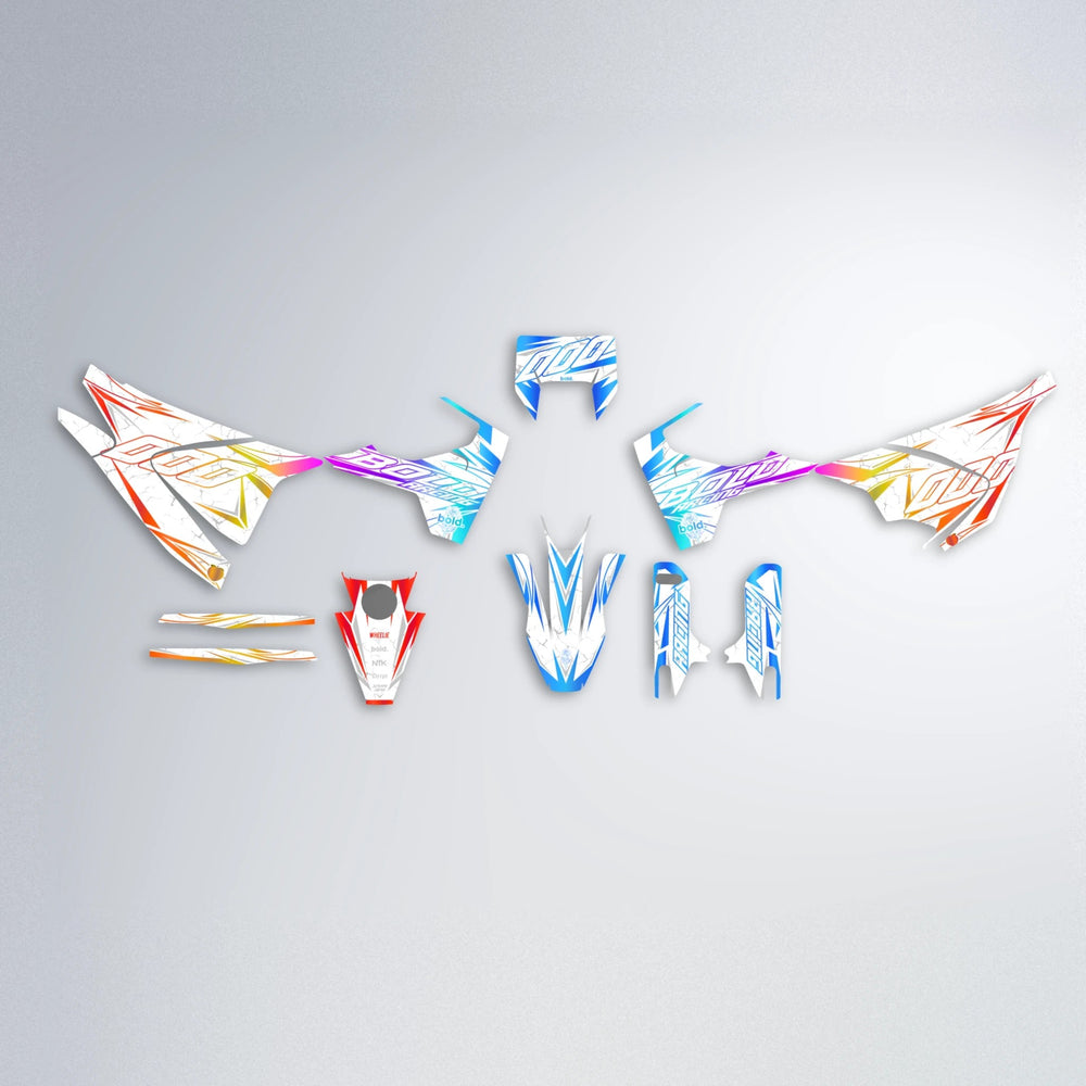 LINAAAROS Husqvarna 701 graphics kit parts layout in Sunset Fade