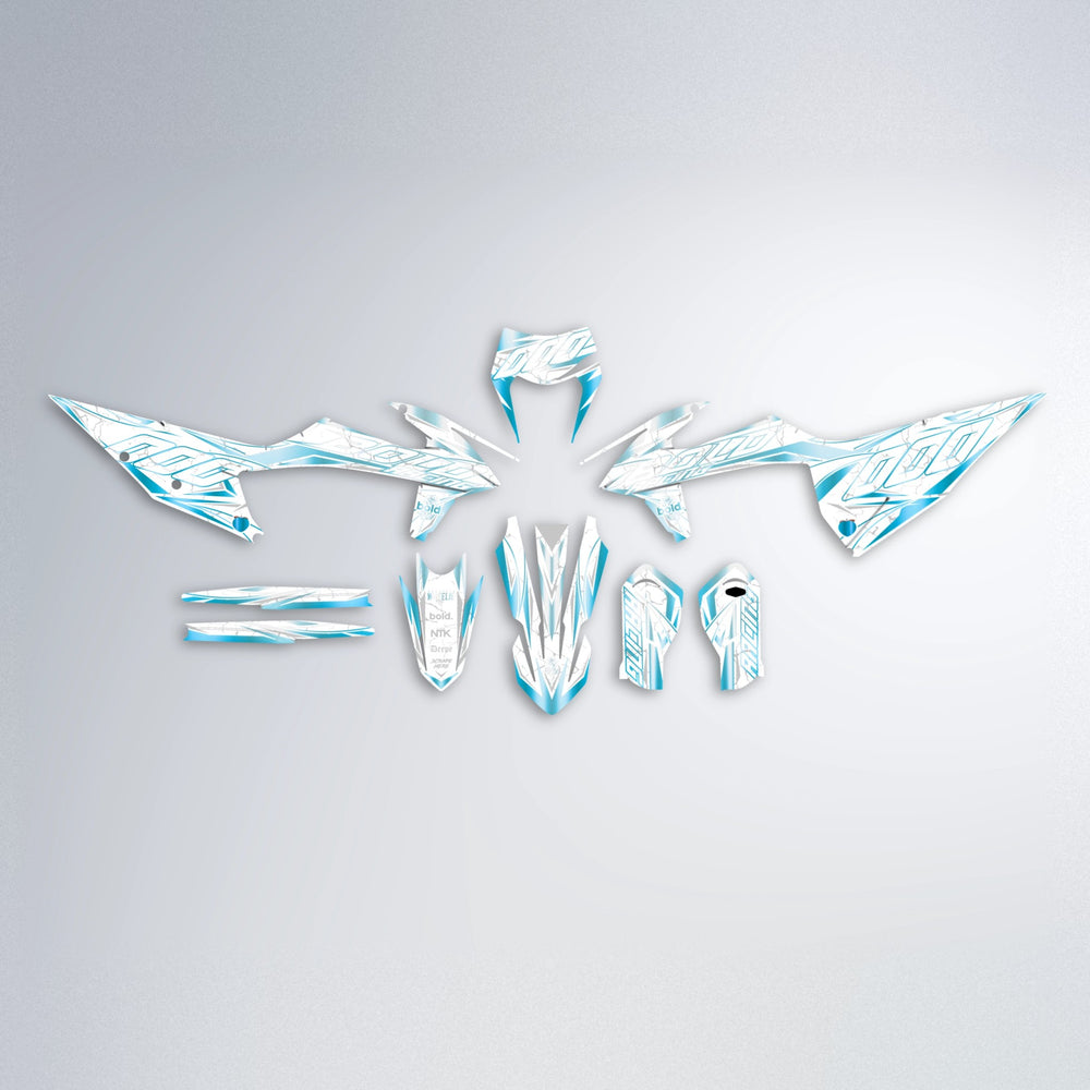 LINAAAROS graphics kit parts layout in Light Blue & White