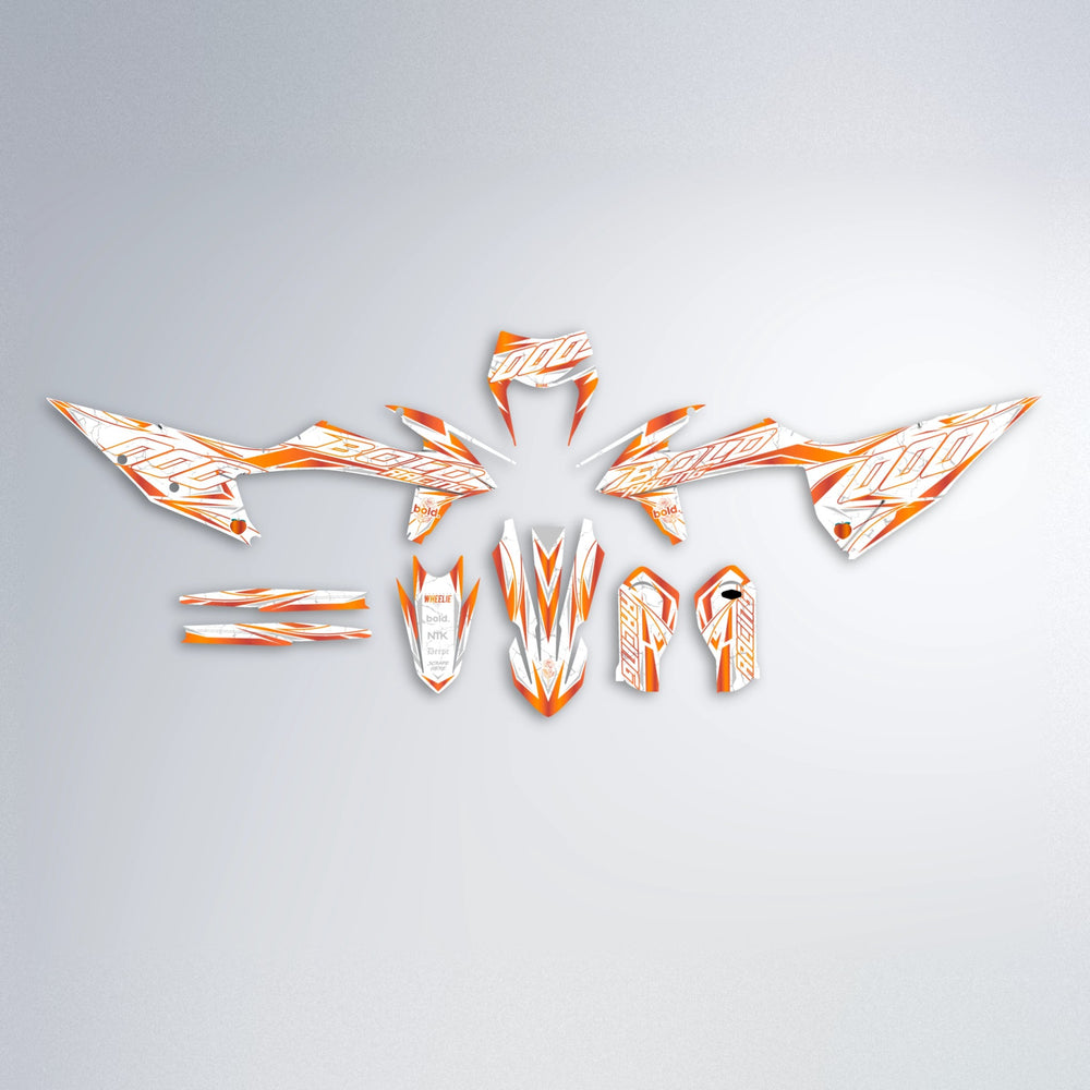 LINAAAROS graphics kit parts layout in Orange
