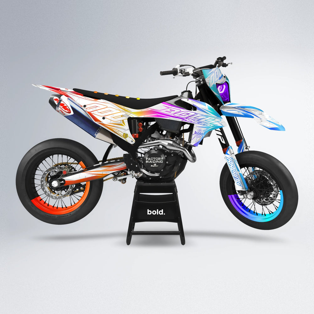 LINAAAROS supermoto graphics kit in Sunset Fade