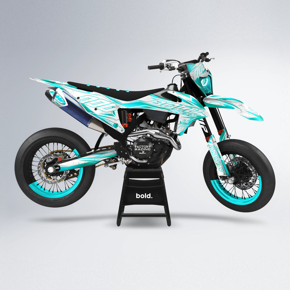 LINAAAROS supermoto graphics kit in Teal
