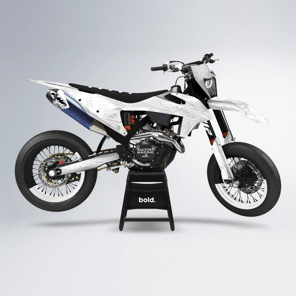LINAAAROS supermoto graphics kit in White