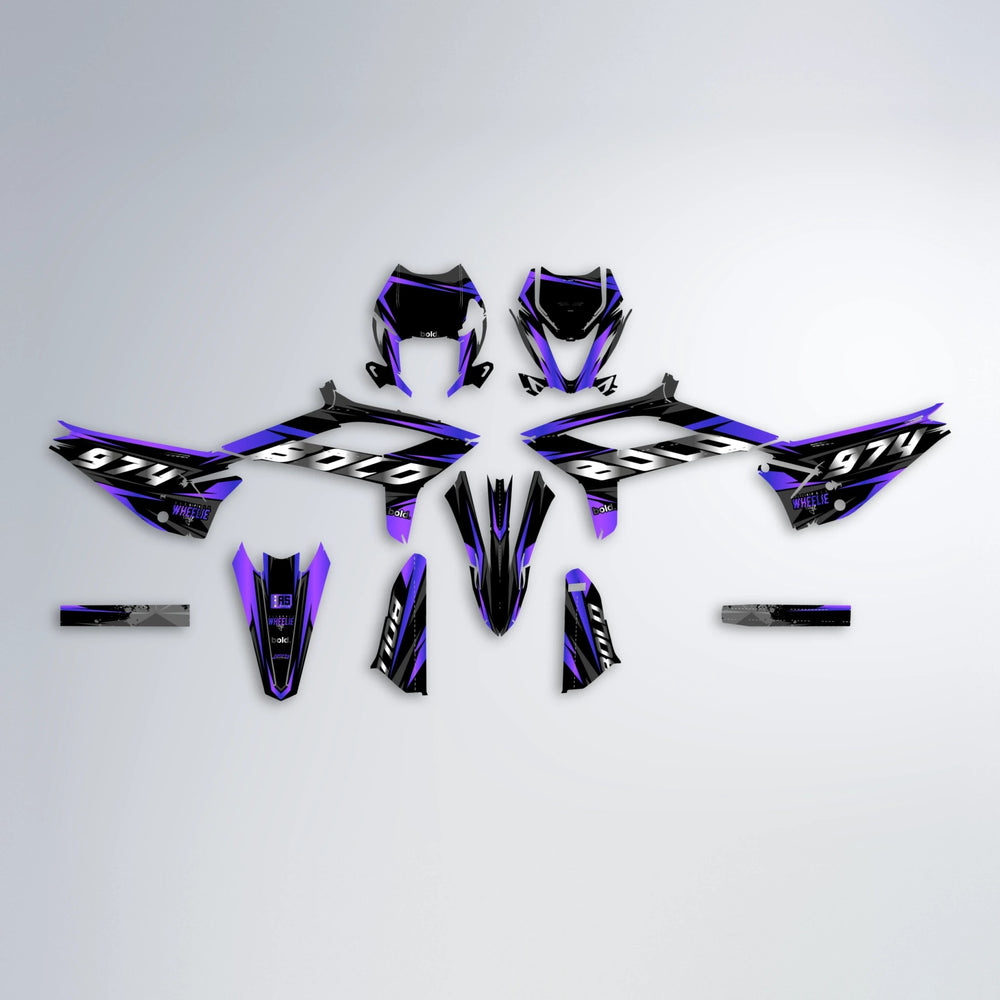 LUSIO Beta graphics kit parts layout in Purple