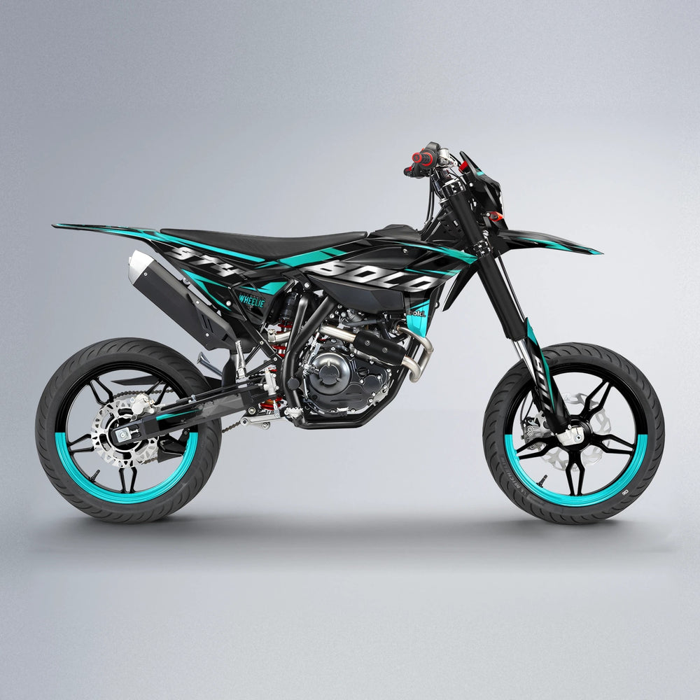 LUSIO Beta supermoto graphics kit in Teal