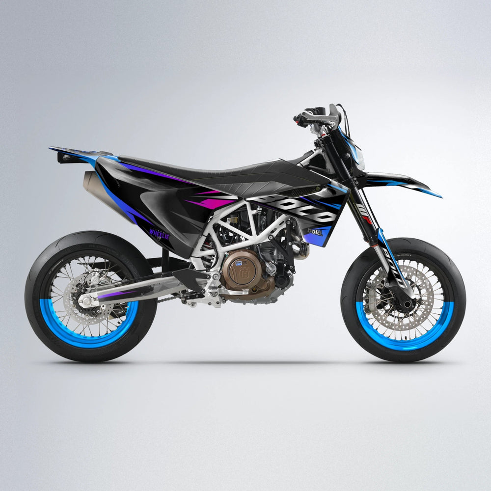 LUSIO Husqvarna 701 supermoto graphics kit in Blue Purple Fade