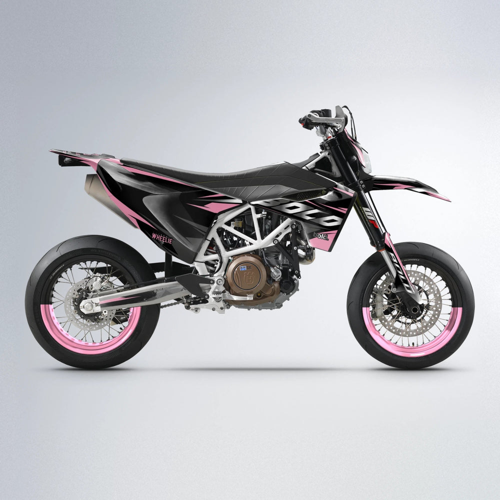 LUSIO Husqvarna 701 supermoto graphics kit in Sakura Pink