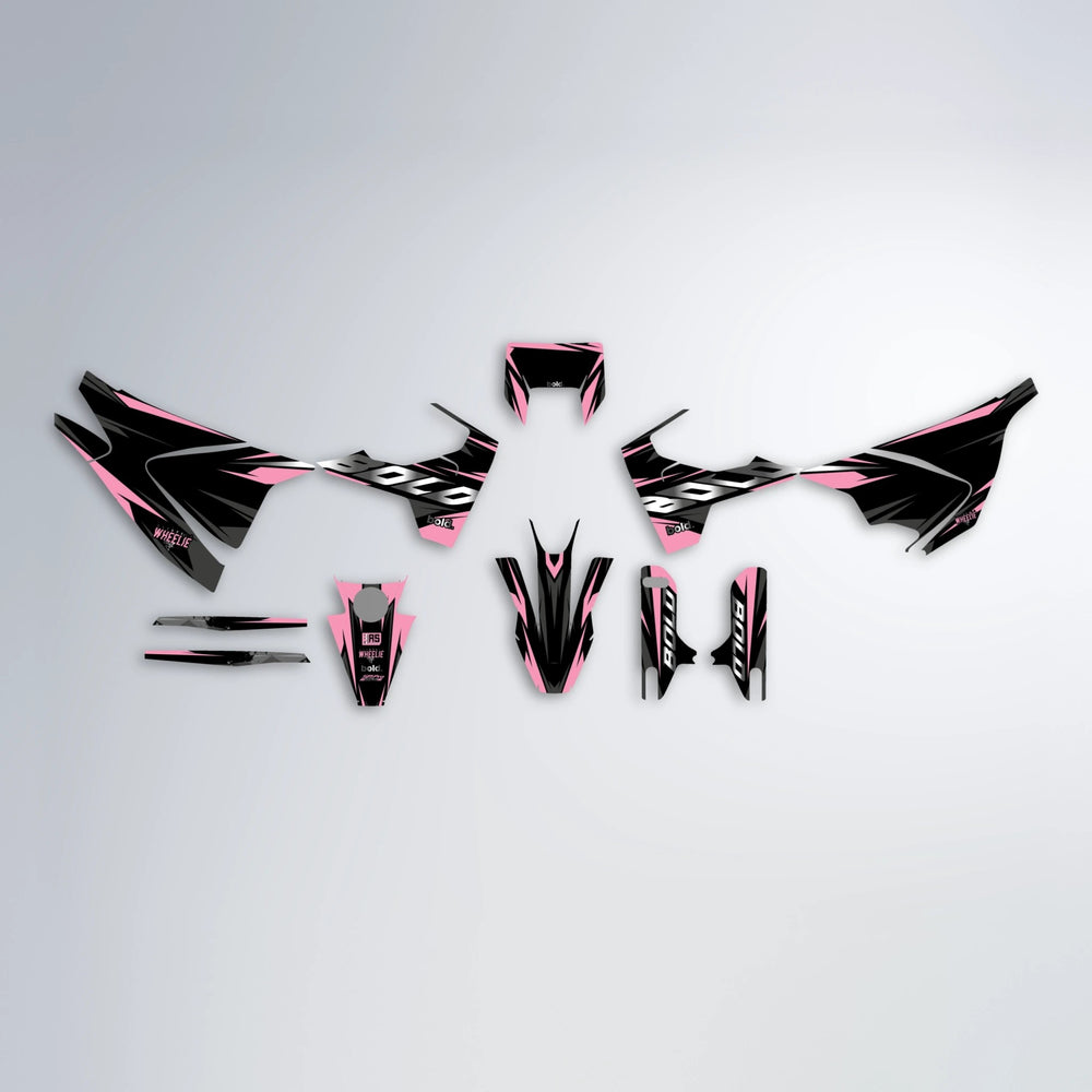 LUSIO Husqvarna 701 graphics kit parts layout in Sakura Pink
