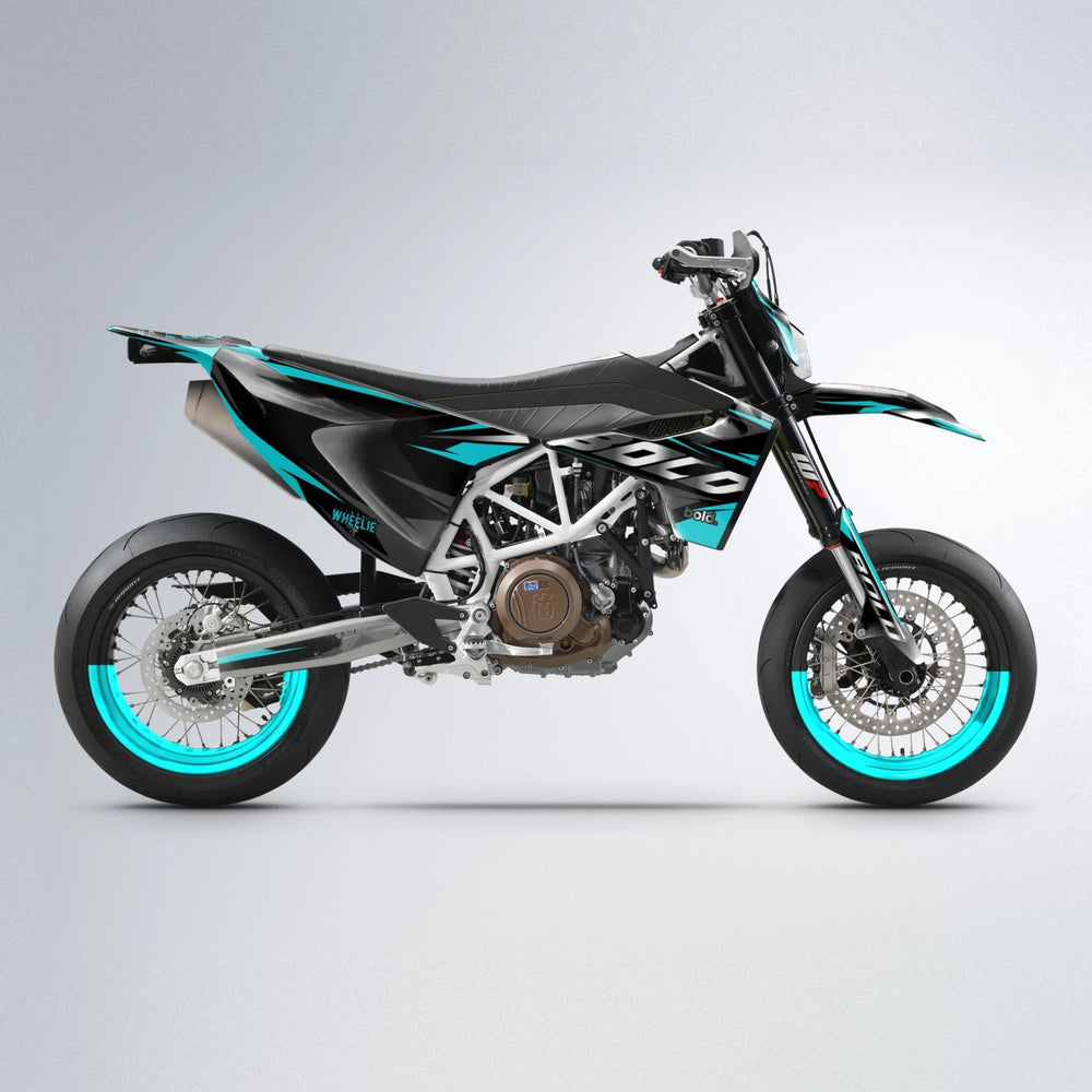 LUSIO Husqvarna 701 supermoto graphics kit in Teal