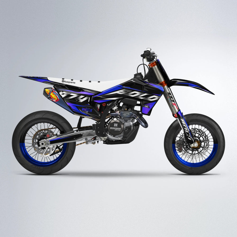LUSIO Husqvarna FE/TE supermoto graphics kit in Blue