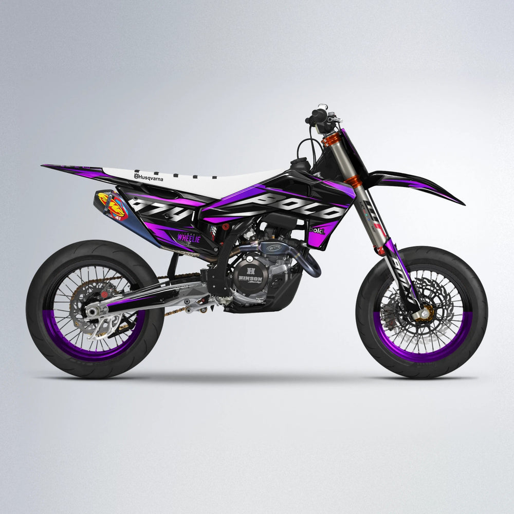 LUSIO Husqvarna FE/TE supermoto graphics kit in Custom Colour