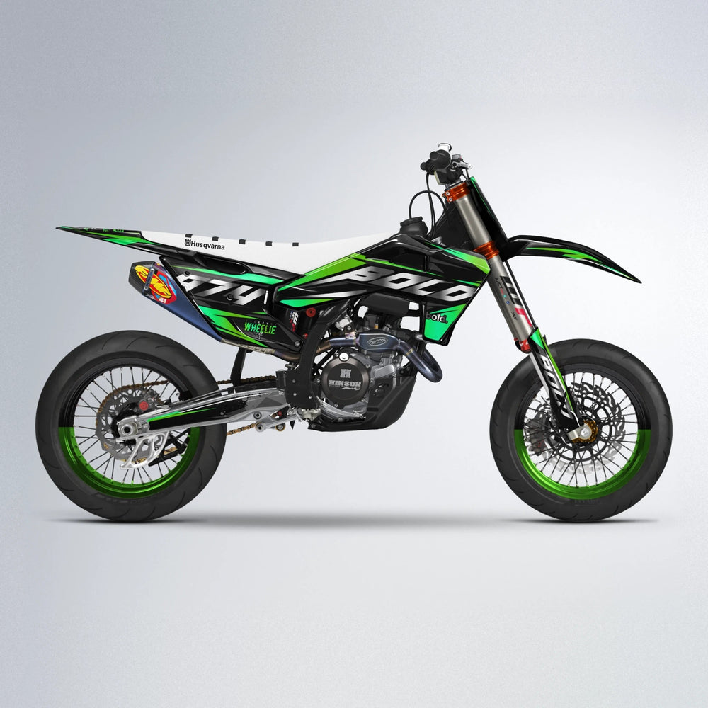 LUSIO Husqvarna FE/TE supermoto graphics kit in Green