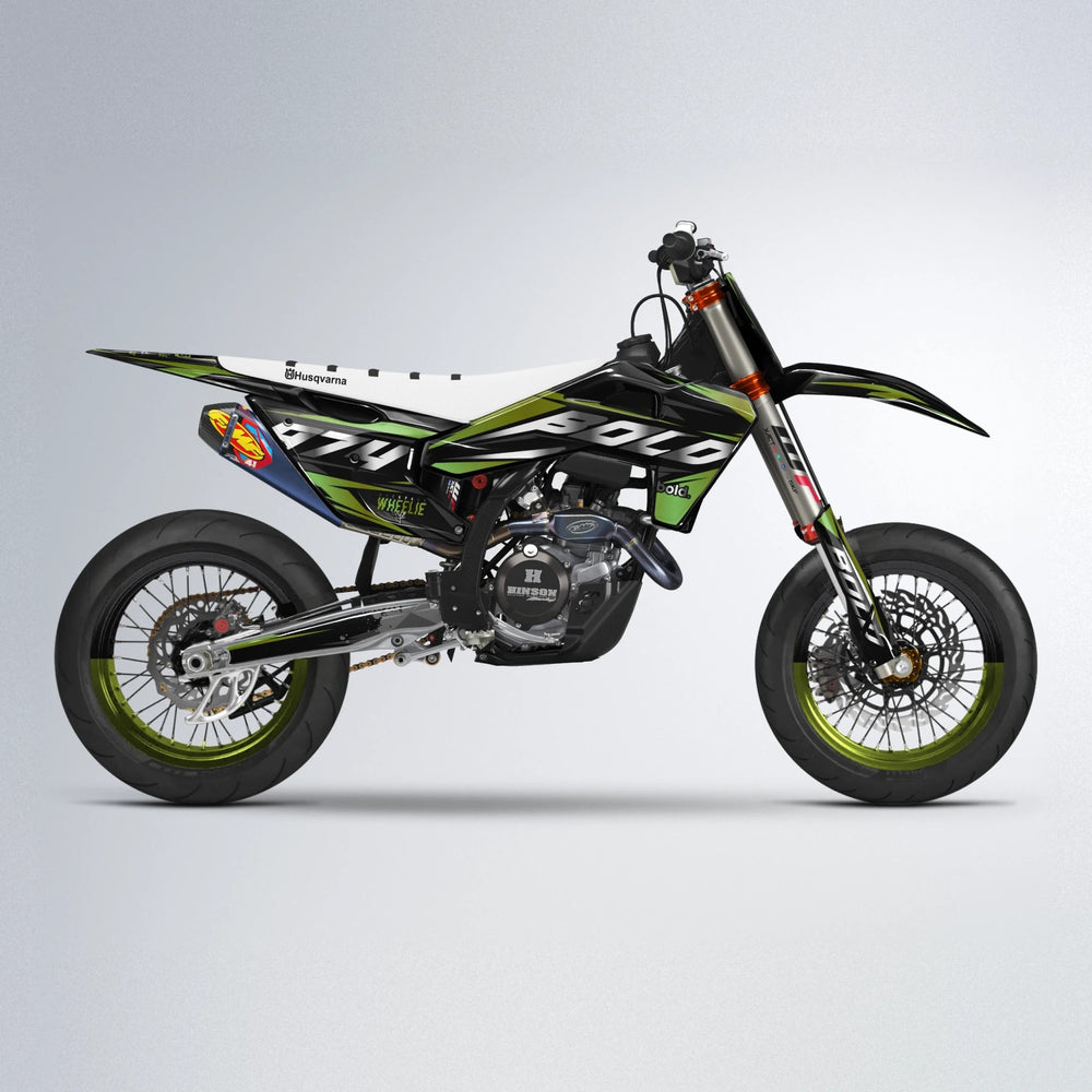 LUSIO Husqvarna FE/TE supermoto graphics kit in Olive
