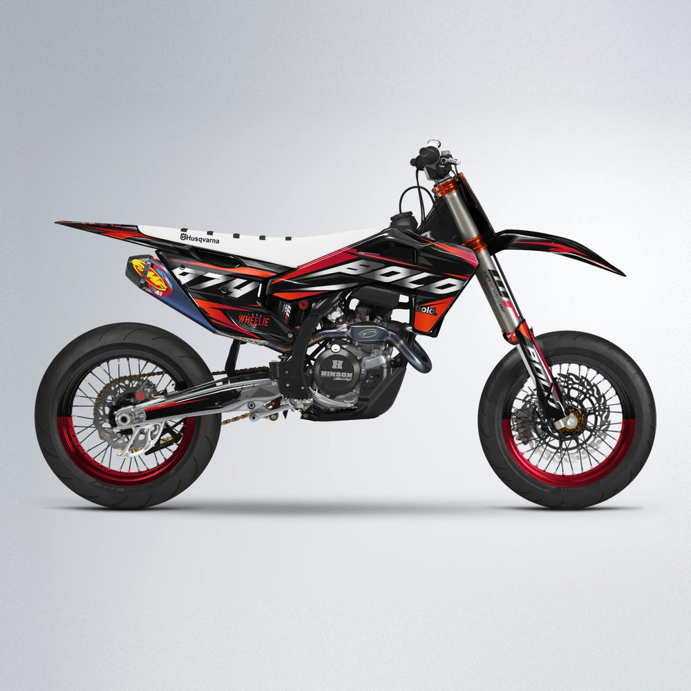 LUSIO Husqvarna FE/TE supermoto graphics kit in Red