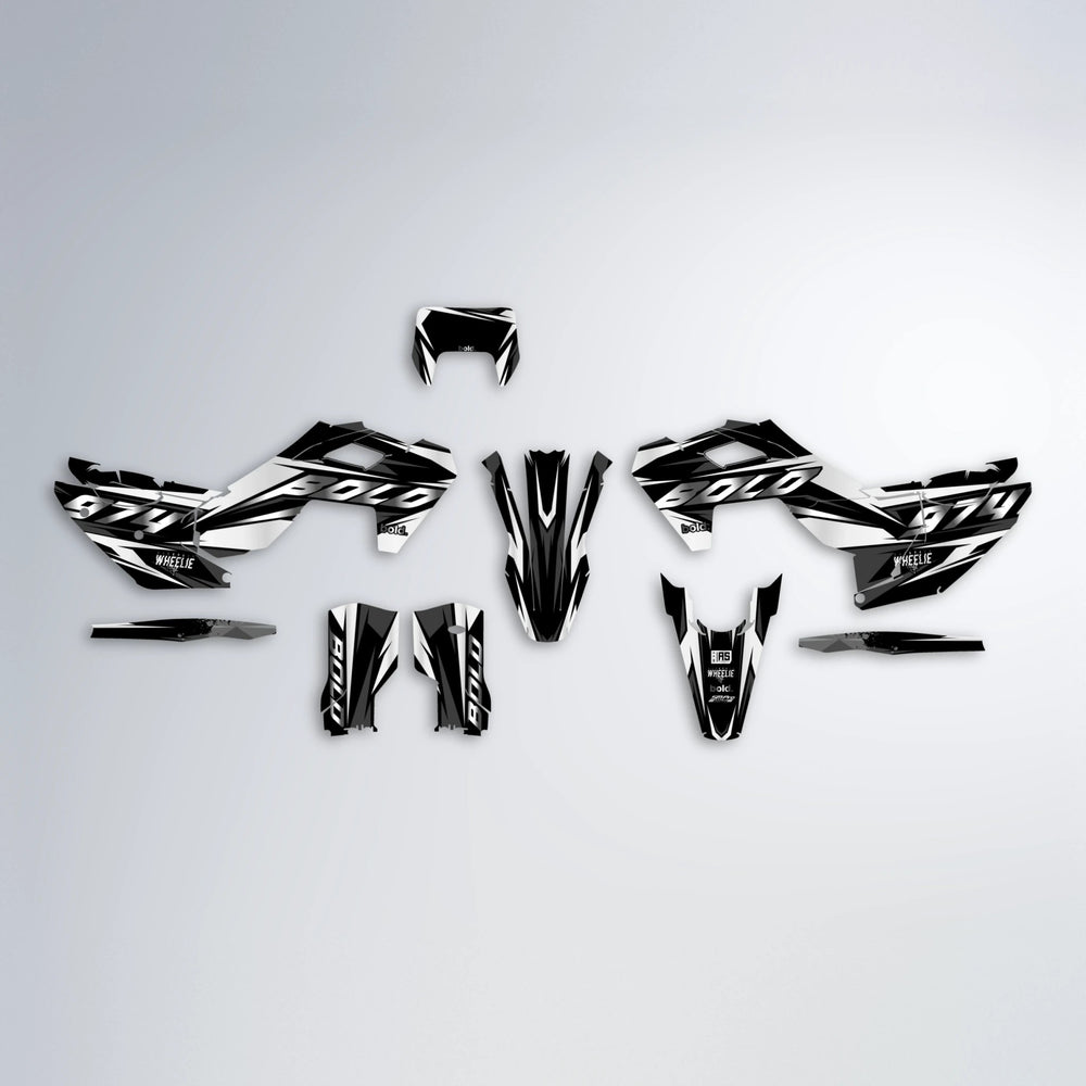LUSIO Husqvarna FE/TE graphics kit parts layout in White