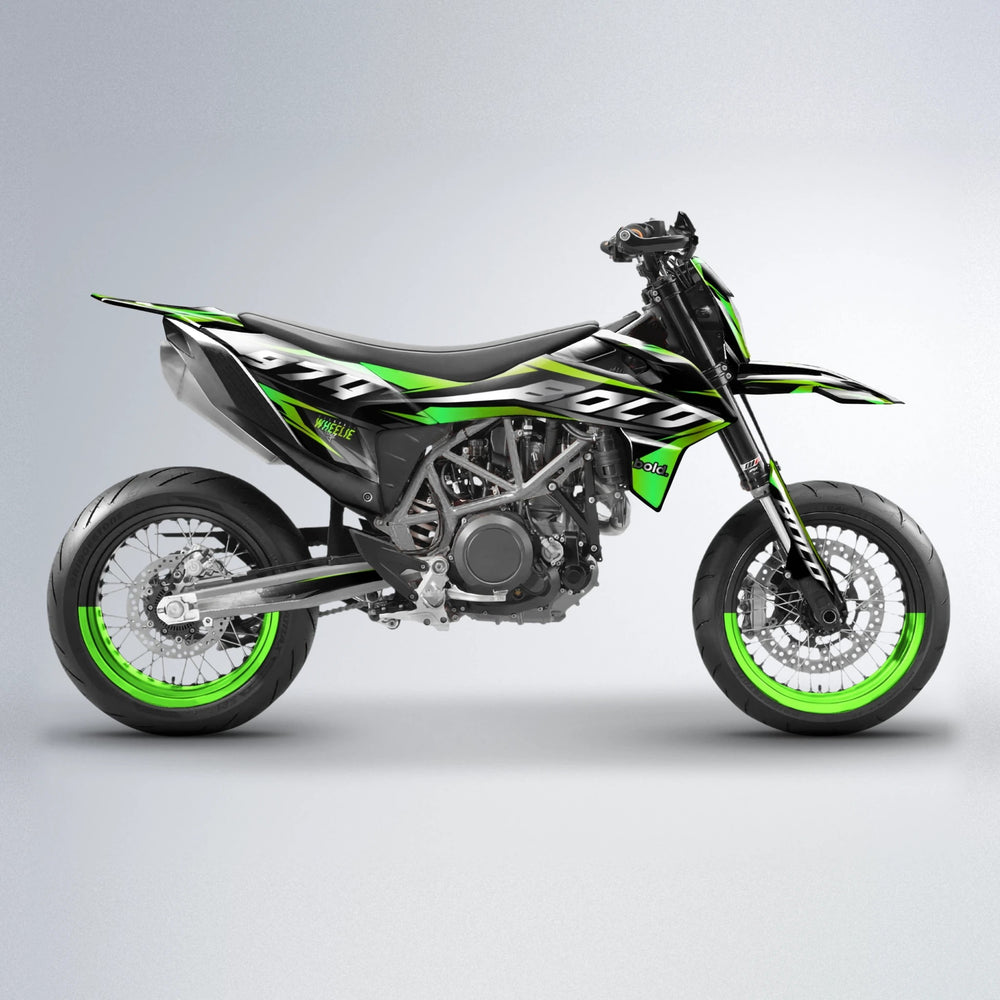 LUSIO KTM SMC 690 supermoto graphics kit in Green