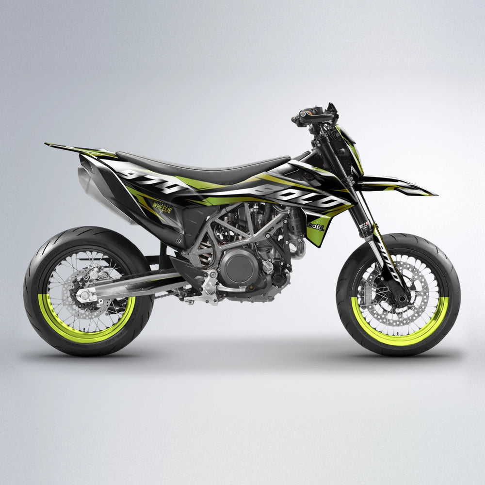 LUSIO KTM SMC 690 supermoto graphics kit in Olive